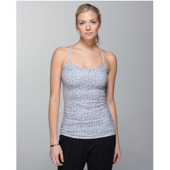 Lululemon 8 Power Y Tank Top Racerback Petite Fleur Silver Spoon Animal Print - Picture 1 of 10